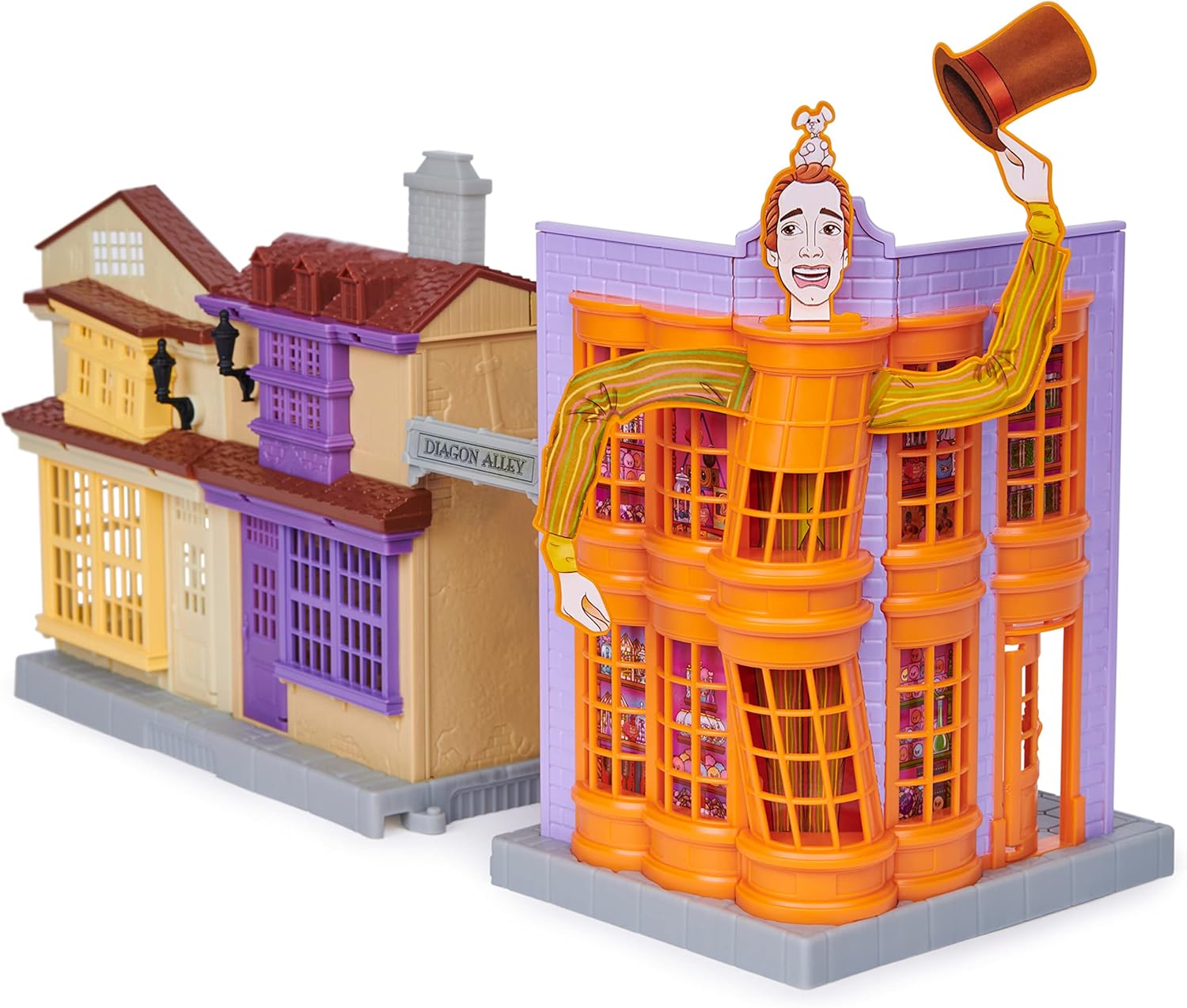 Wizarding World Harry Potter, Magical Minis Diagon Alley 3-in-1 Playset with Lights & Sounds, 2 Figures, 21 Accessories, Kids Toys for Ages 6 and up