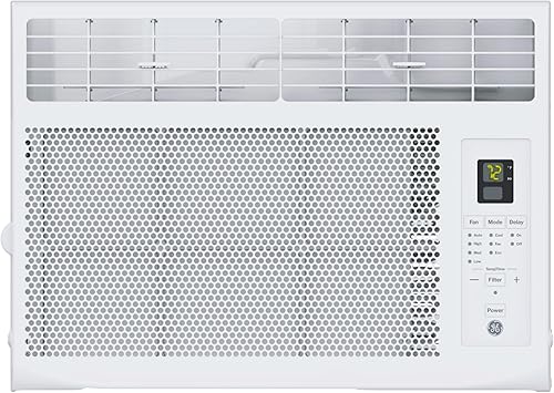 GE 5,000 BTU Electronic Window Air Conditioner, Cools Small Rooms up to 150 sq ft, Digital Controls with Remote, Energy Saver Mode, 24Hr Timer, Easy Install Kit Included