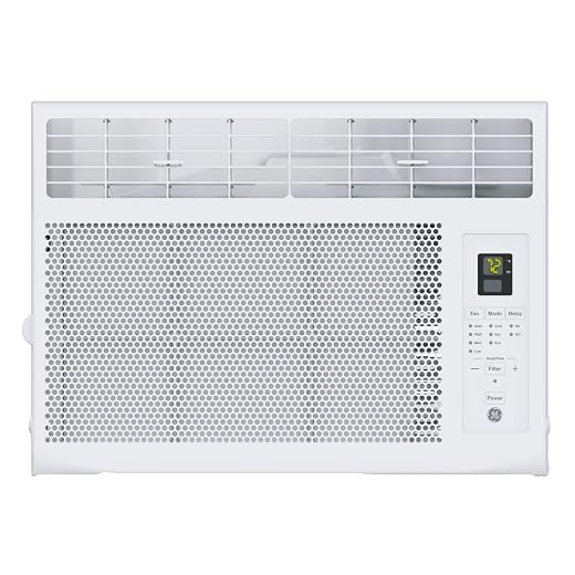 GE 6,000 BTU Electronic Window Air Conditioner, Cools Rooms up to 250 sq ft, Digital Controls with Remote, Energy Saver Mode, 24Hr Timer, Easy Install Kit Included, White