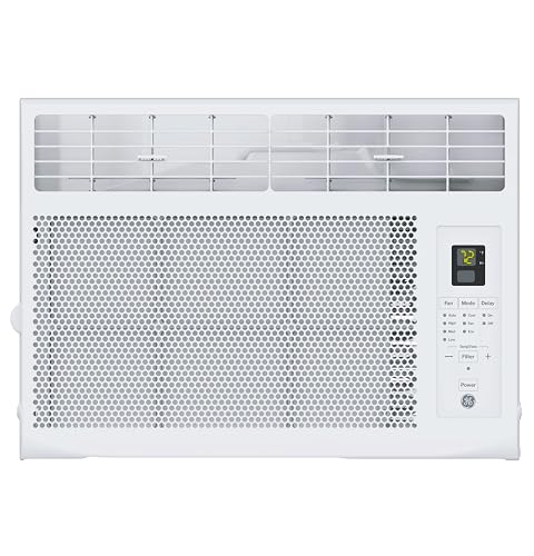 GE 6,000 BTU Electronic Window Air Conditioner, Cools Rooms up to 250 sq ft, Digital Controls with Remote, Energy Saver Mode, 24Hr Timer, Easy Install Kit Included, White