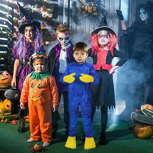 Miniatura 6 de Mono azul de dibujos animados monstruo disfraz de cosplay con 1 máscara diferente disfraces de Halloween, fiesta de carnaval