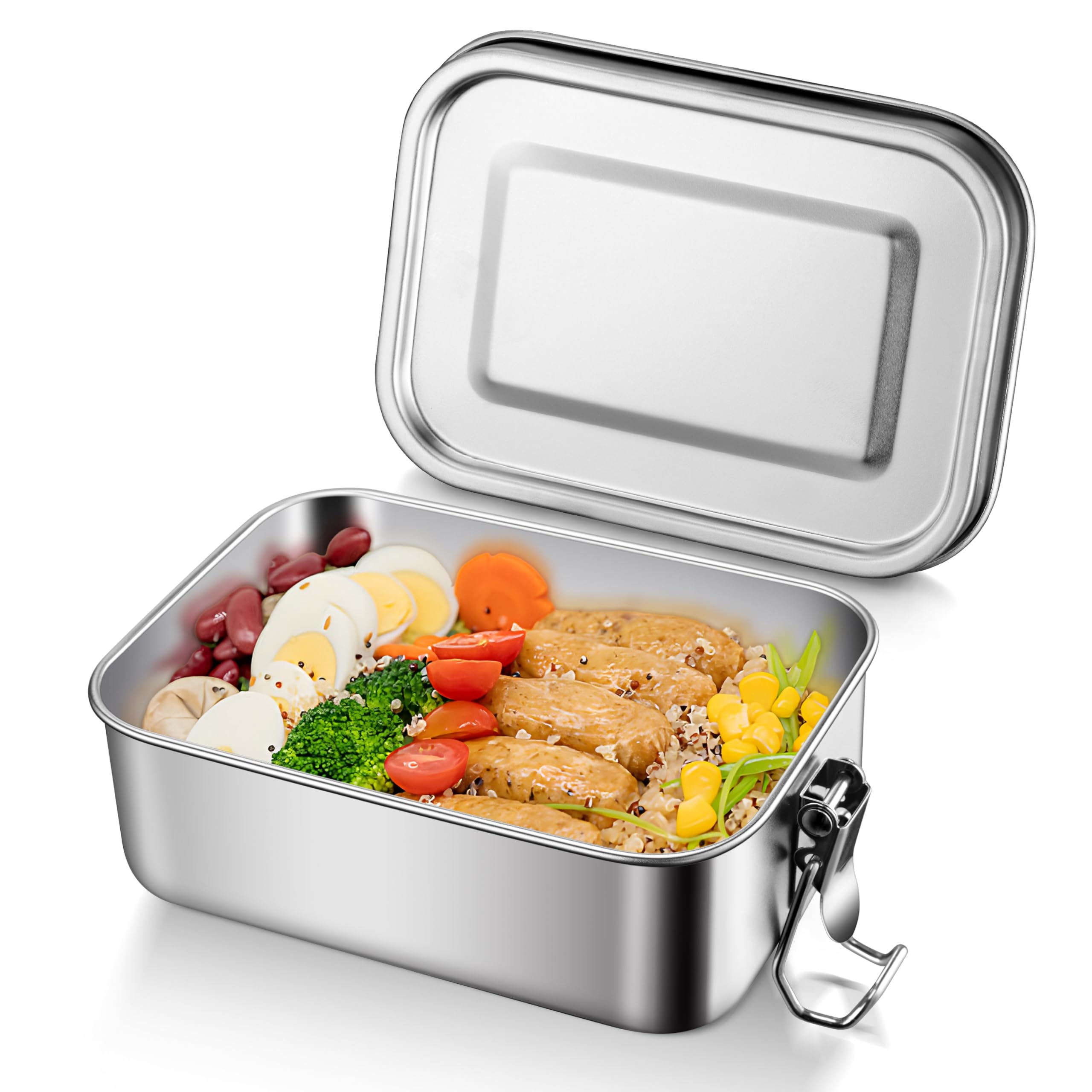 Boîte Bento Inox Adulte - 5 Compartiments étanches - Parfaite Pour Repas équilibrés à Emporter