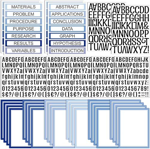 Miniatura 7 de PerKoop 36 hojas de tableros de póster de la feria de ciencias, 24 subtítulos de presentación autoadhesivos, 4 títulos de proyectos de feria