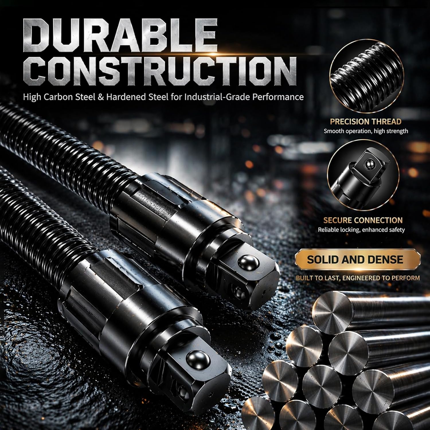 jintion 1/2 Flexible Shaft Extension Socket Wrench Extender for Electric Ratchet Impact Tools Tight Spots Bendable Rotary Rod with L Type Steel Spring for Tight Spaces Automotive Repair (2pcs)