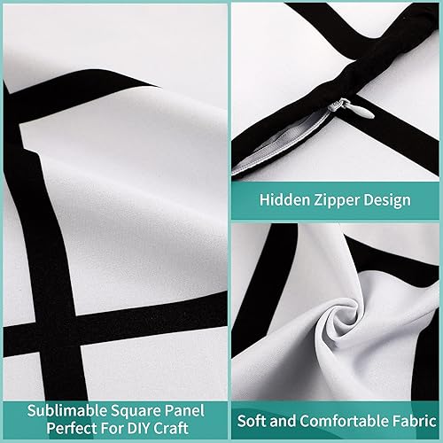 Miniatura 3 de Funda de almohada con panel en blanco de sublimación de 16 x 16 pulgadas, funda de cojín de poliéster para 9 paneles de fotos, funda de almohada