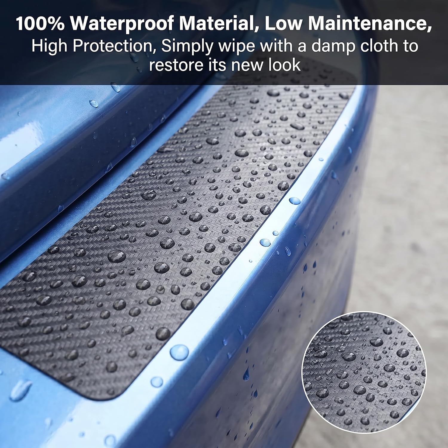 Car Rear Bumper Protector, Anti-Scratch Rear Bumper Protector Guard, 41×3.75In Door Sill Protection Strip Sticker, Universal Carbon Fiber Trunk Exterior Accessories, for Car, Truck, SUV