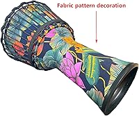 Vista 3 de Tambor africano de percusión, hecho a mano, cabeza de piel de oveja, estilo nacional