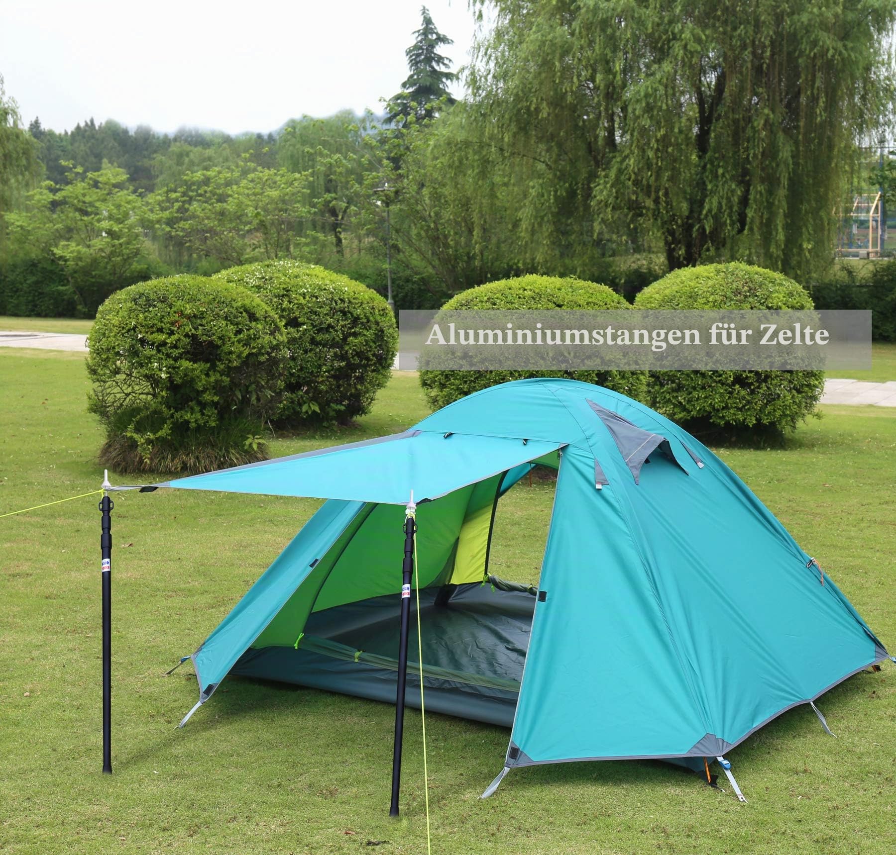 Zeltstangen Campingstangen für Planen Markise Baldachin Veranda Sonnensegel Plane Kopffreiheit Aluminium Verstellbares Teleskop 90-230 cm (silver)