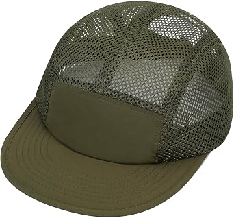 Clakllie 5 Panels Baseball Cap Quick Dry Trucker Hat Cooling Running Hat Flat Bill Cap for Outdoor Breathable Sports Cap