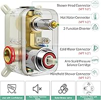 Vista 6 de SR SUN RISE Grifo de ducha – Sistema de cabezal de ducha multifuncional de alta presión de 16 pulgadas con accesorios de cabezal de ducha de mano