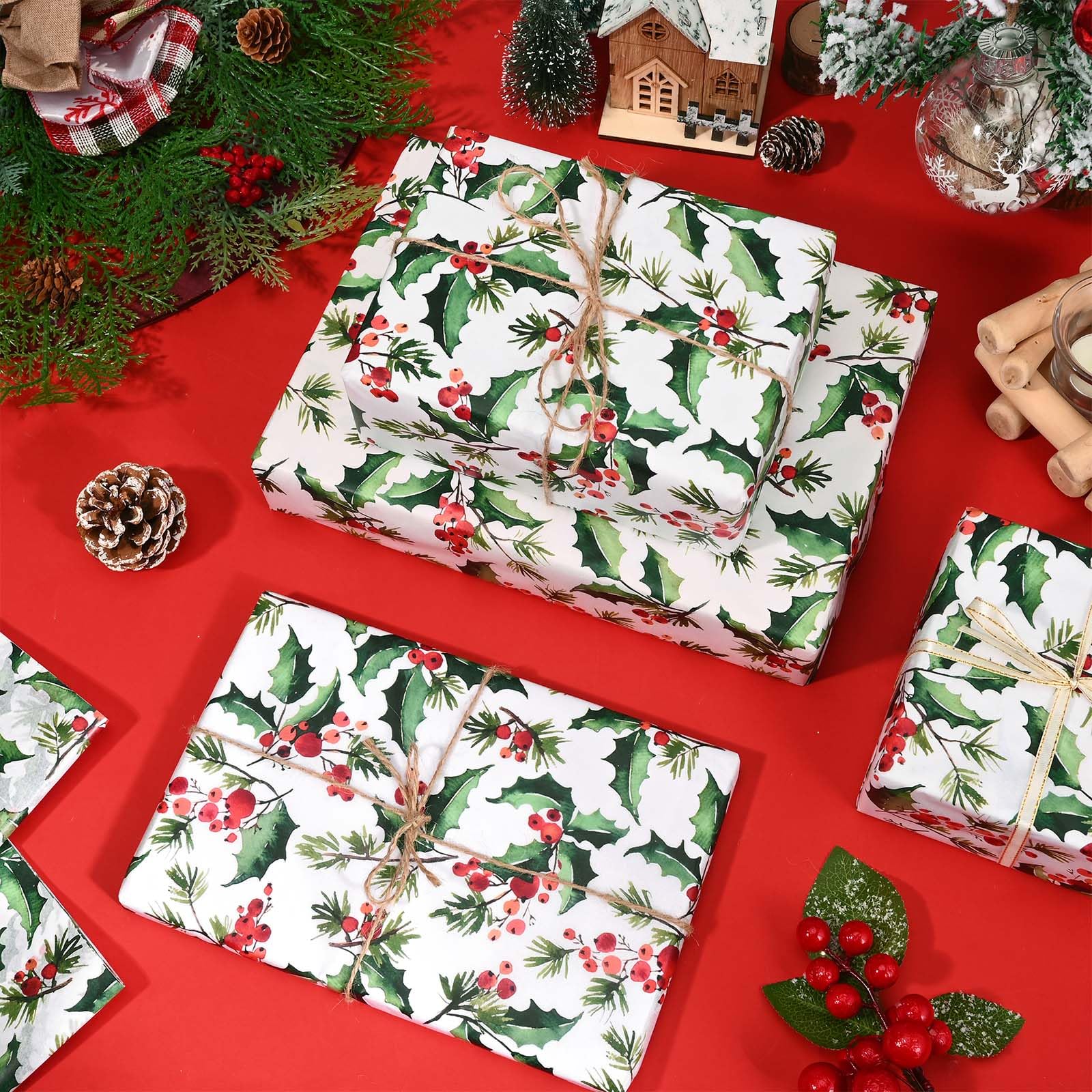 Shindel 100 Sheets Christmas Tissue Paper, 20 X 14 Inch