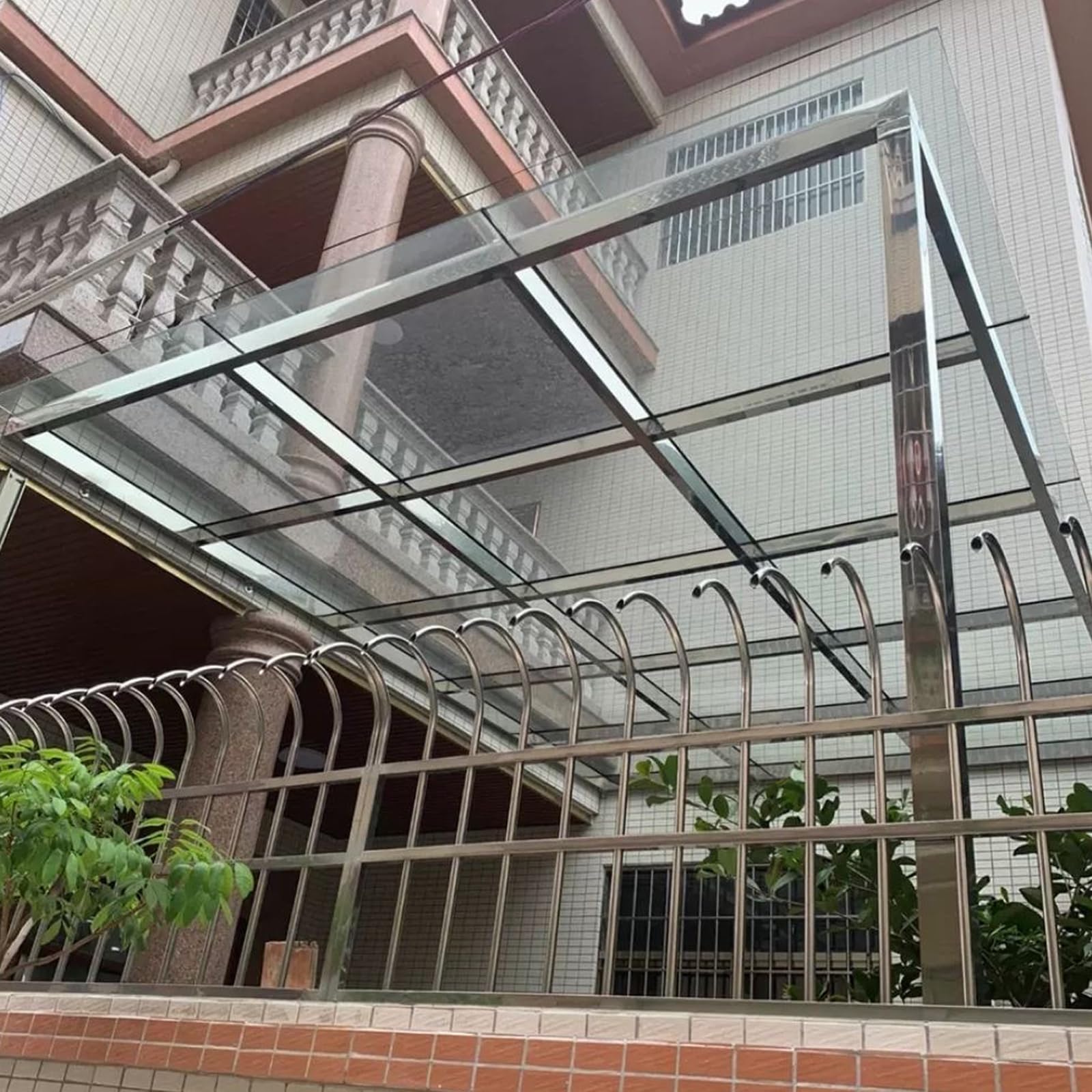 Planchas Transparentes de Policarbonato,Placas para Invernaderos,Paneles para Tejado,Impermeable,Marquesinas Exterior para Puertas Ventanas Jardín,con Tornillos,Personalizable (0.8x2m)