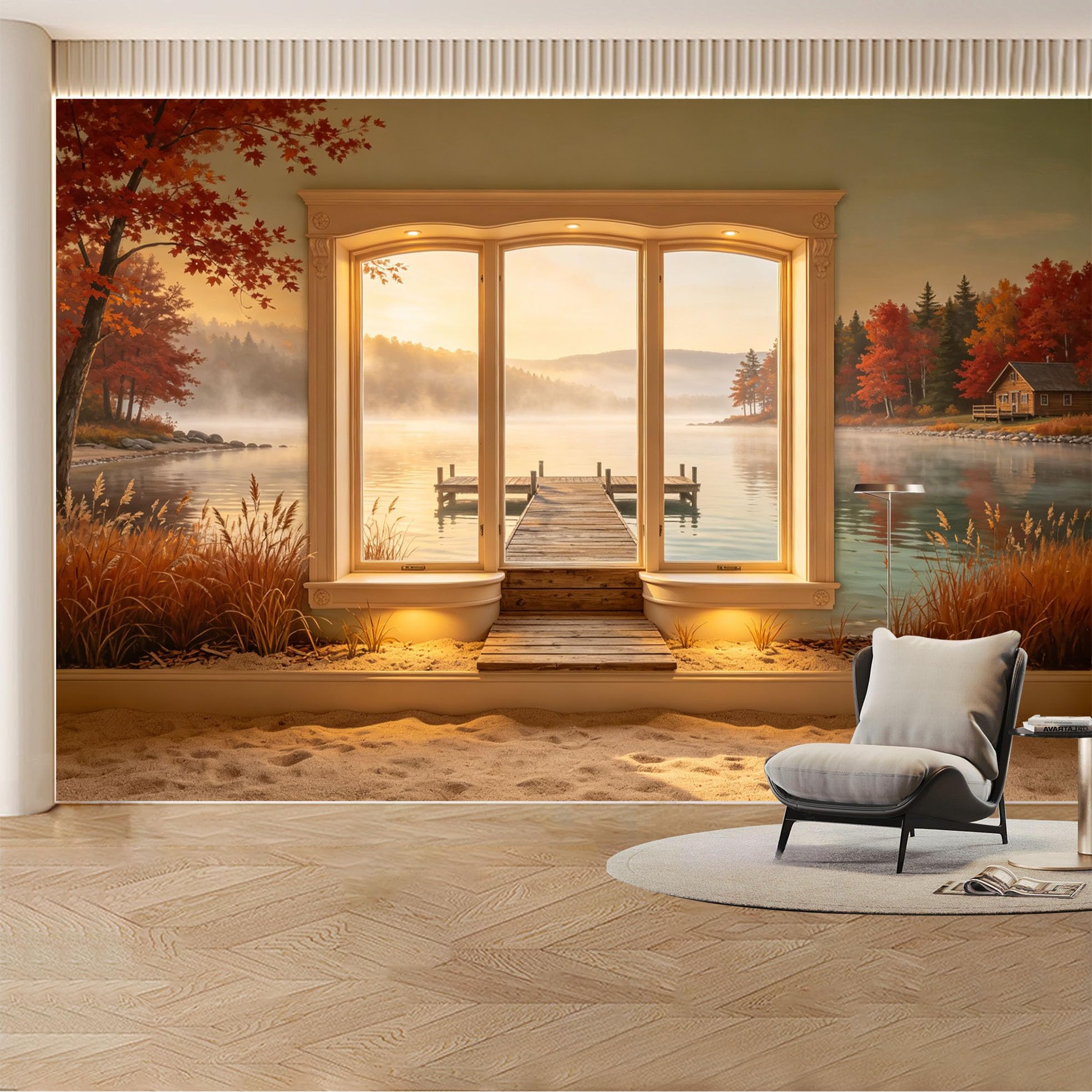 Custom Wall Mural Wallpaper Enchanted Garden Landscape Nature Wall Decor Large Wall Art Romantic Misty Twilight Luxury Removable SelfAdhesive Large Photo for Living Room， Bedroom， Office