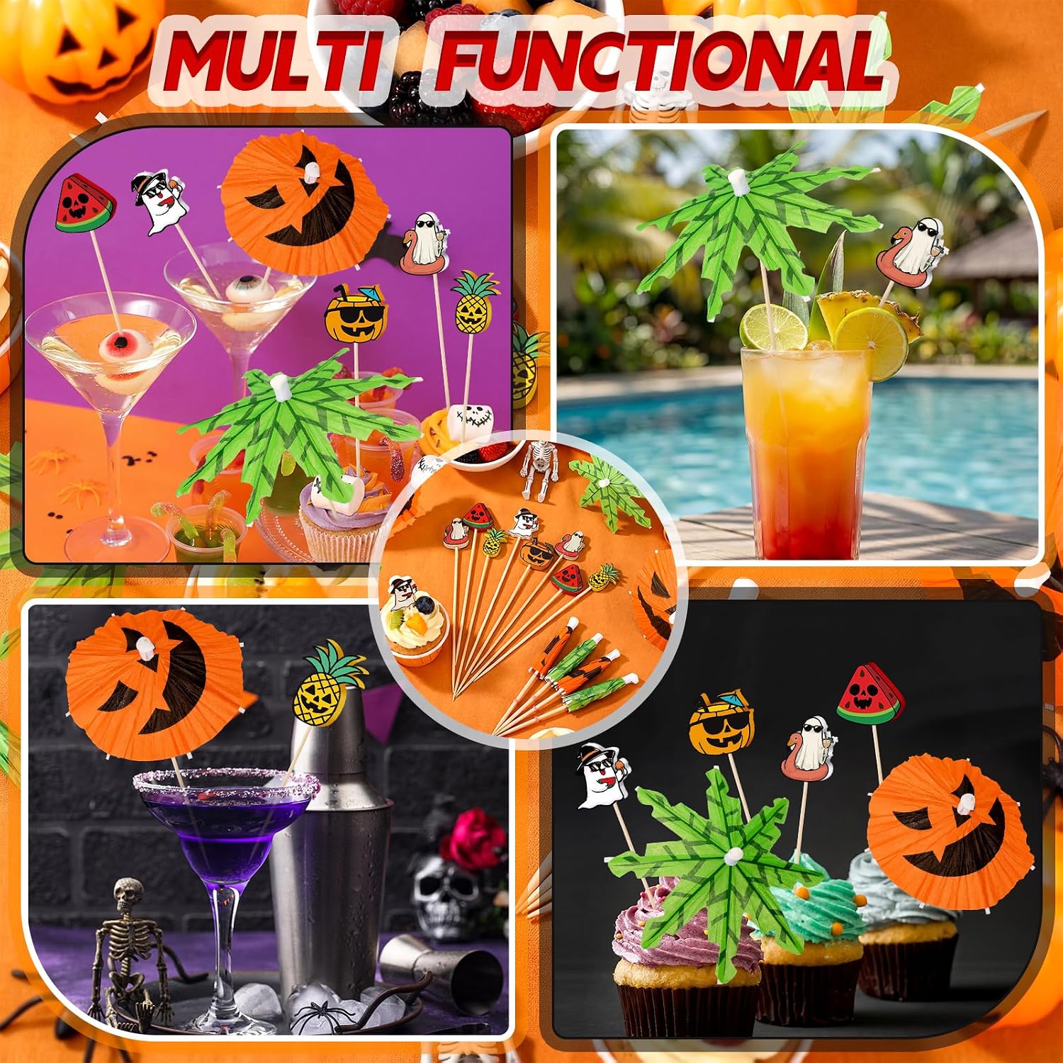 Remerry 160 Pcs Halloween Cocktail Drink Accessories Party Toothpicks Decor