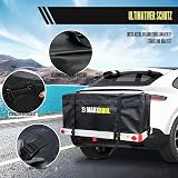MAXXHAUL 70209 Soft Shell Cargo Carrier Bag for Hitch Mount Cargo Rack - Heavy Duty and Water Resistant 47 inch 20 inch x 20 inch Black with Tie Down Straps - 3