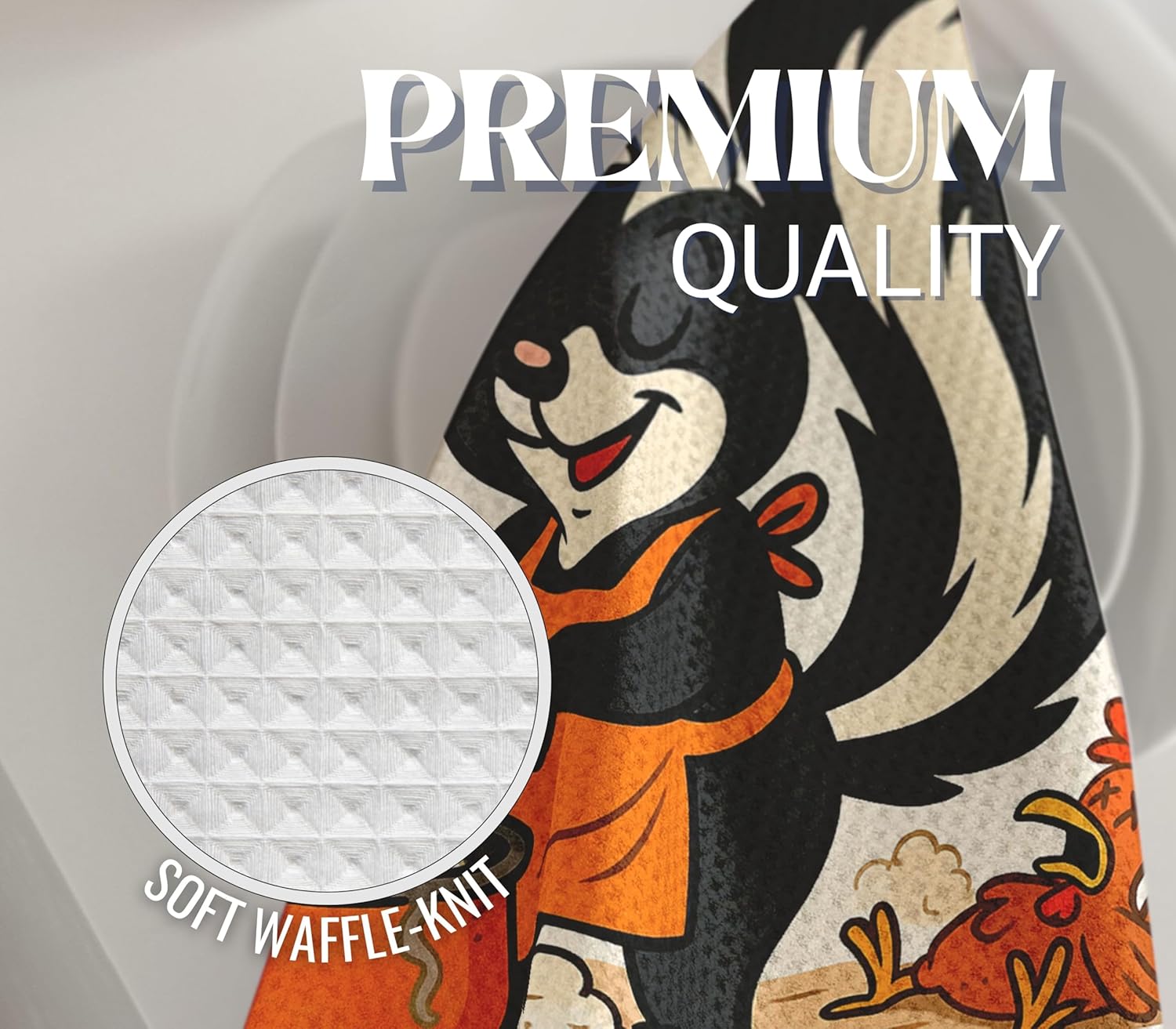 InnoBeta Skunk Gifts, Kitchen Towel 2 Pack, 16x24 in Microfiber Dish Tea Towel - Image 5