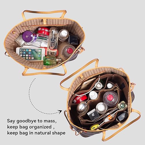 Miniatura 4 de Olunsu Purse Organizer Insert for Handbags Tote with Zipper Felt Bag Divider Keep Bag Shape Lightweight, 5 Sizes