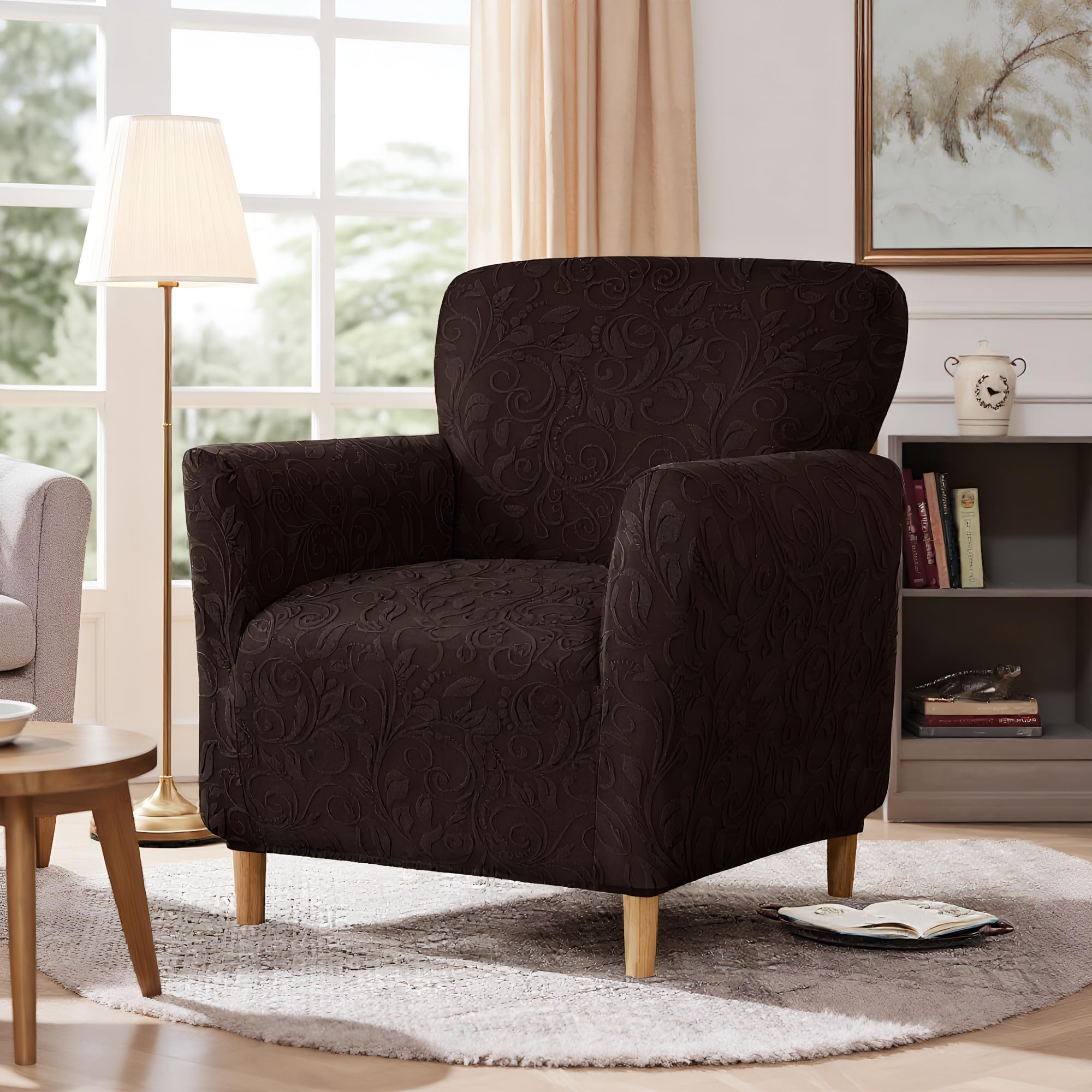 LiveGo Stretch Banquet Armchair Slipcover, Knit Chair Covers with Arms