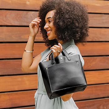 Amazon.com: Portland Leather Goods Mini Snap Crossbody Tote Bag