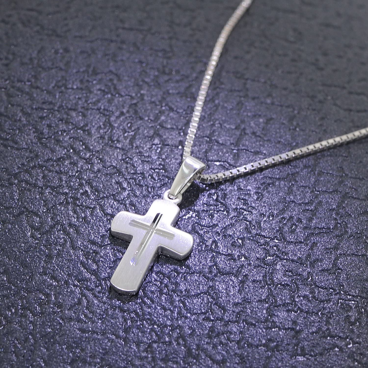trendor Kinder-Anhänger Kreuz mit Kette 925 Silber 48887 | 925 Halskette für Mädchen und Jungen, Silberkette mit Kreuz-Anhänger, Kreuzkette