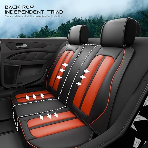 Miniatura 9 de SLARY 5 fundas H7 para asientos delanteros y traseros de automóvil, accesorios interiores de automóviles con piel de napa a prueba de agua para