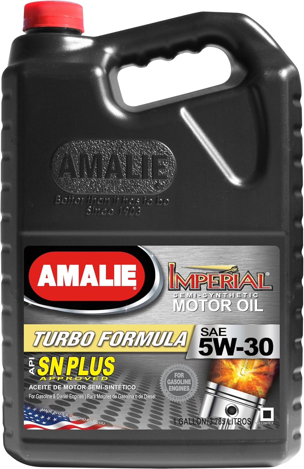 AMALIE Imperial Turbo 5W-30 Motor Oil (160-71066-56) 1 Quart Bottle, Pack of 12 | Made in USA