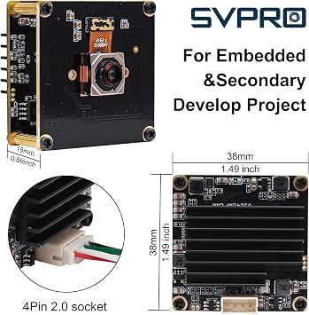 SVPRO USB Camera Module Autofocus 48MP Industrial Board Camera 8000x6000 High Definition Camera for Altimeter, Automatic Focusing UVC Plug and Play Camera for Machine Vision