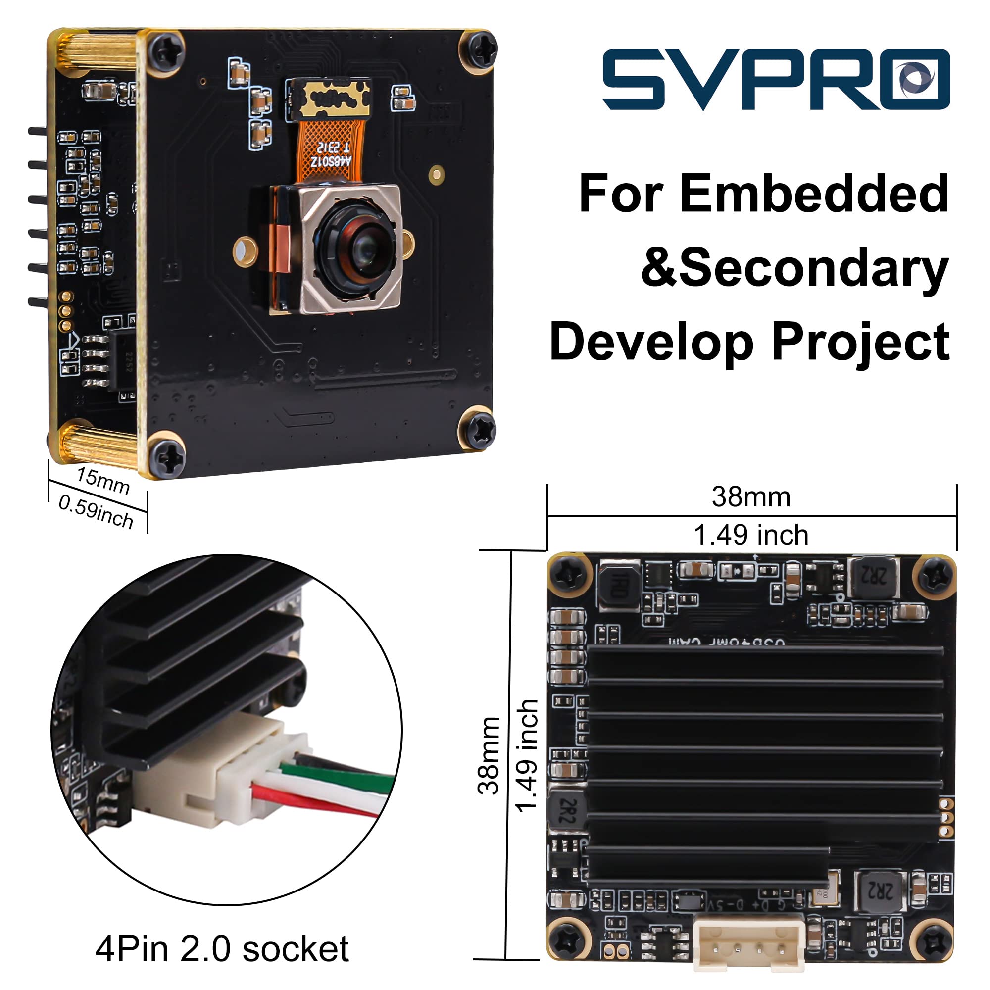 Svpro Modulo fotocamera USB autofocus 48MP scheda industriale fotocamera 8000x6000 ad alta definizione per altimetro, messa a fuoco automatica UVC Plug and Play Camera per Machine Vision