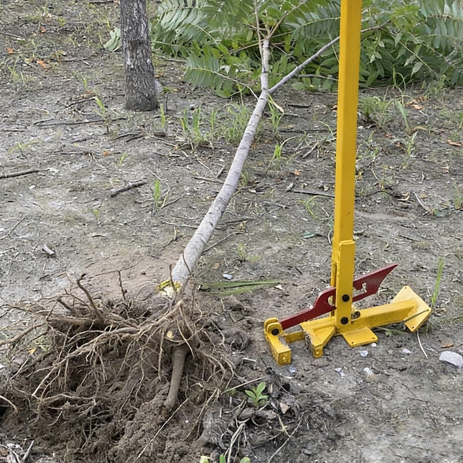 Arracheur de racines robuste : éliminez les jeunes arbres facilement