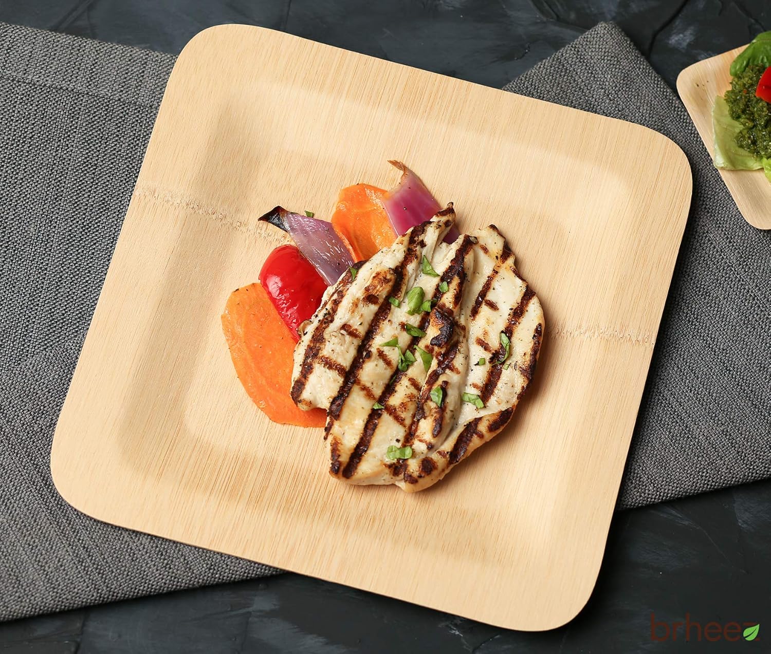 Grеаtеѕt Prоduсt 9” Bamboo Disposable Eco-Friendly Plates Compostable Biodegradable Square Bamboo Plates - 25 Pack