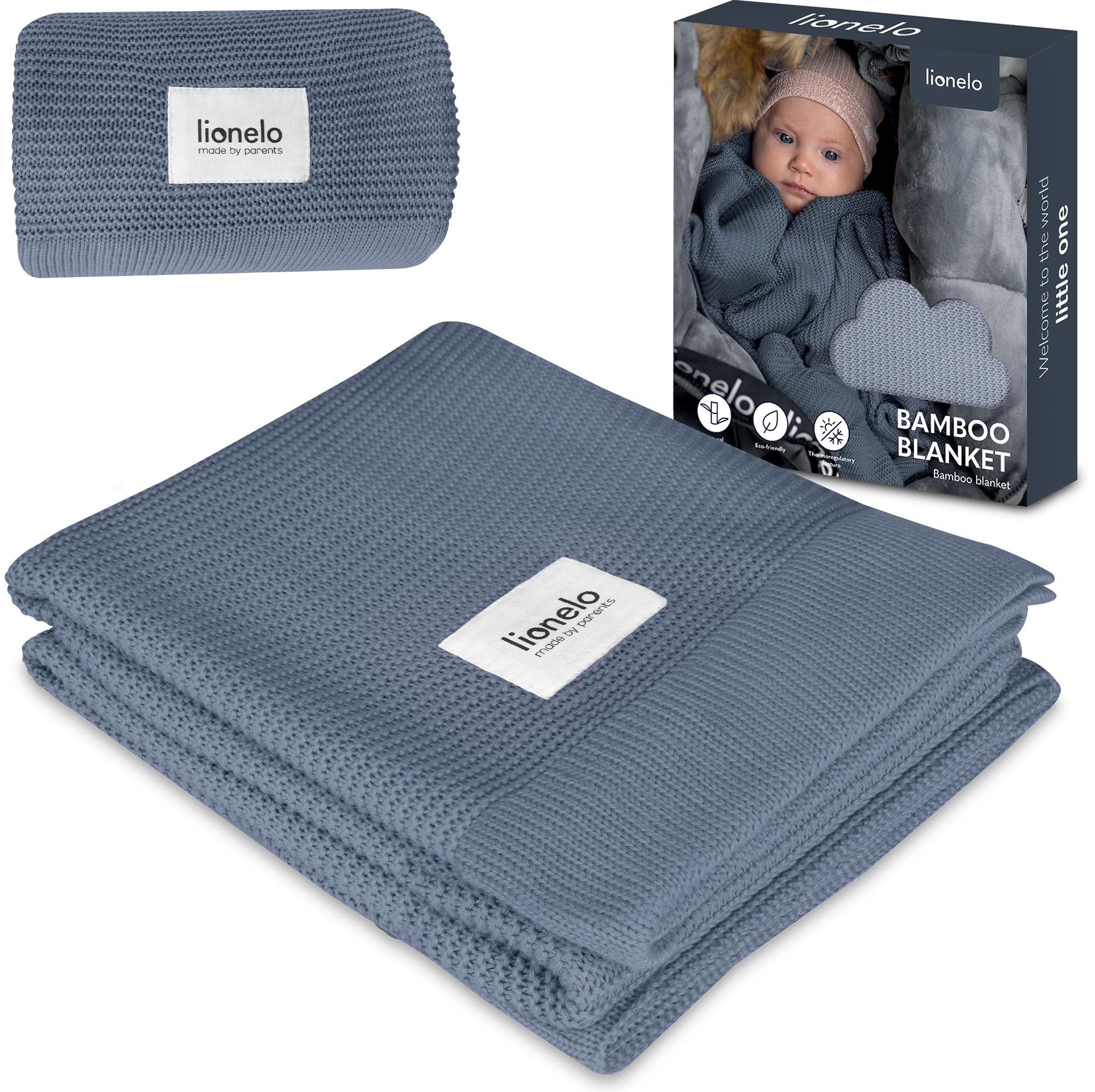 lionelo Bamboo Blanket 100x75cm Lightweight Baby Blanket and Changing pad 100% Cotton Natural Soft Antibacterial Hypoallergenic Antifungal Perfect for year-round comfort Ideal for travel and nursery — image 1