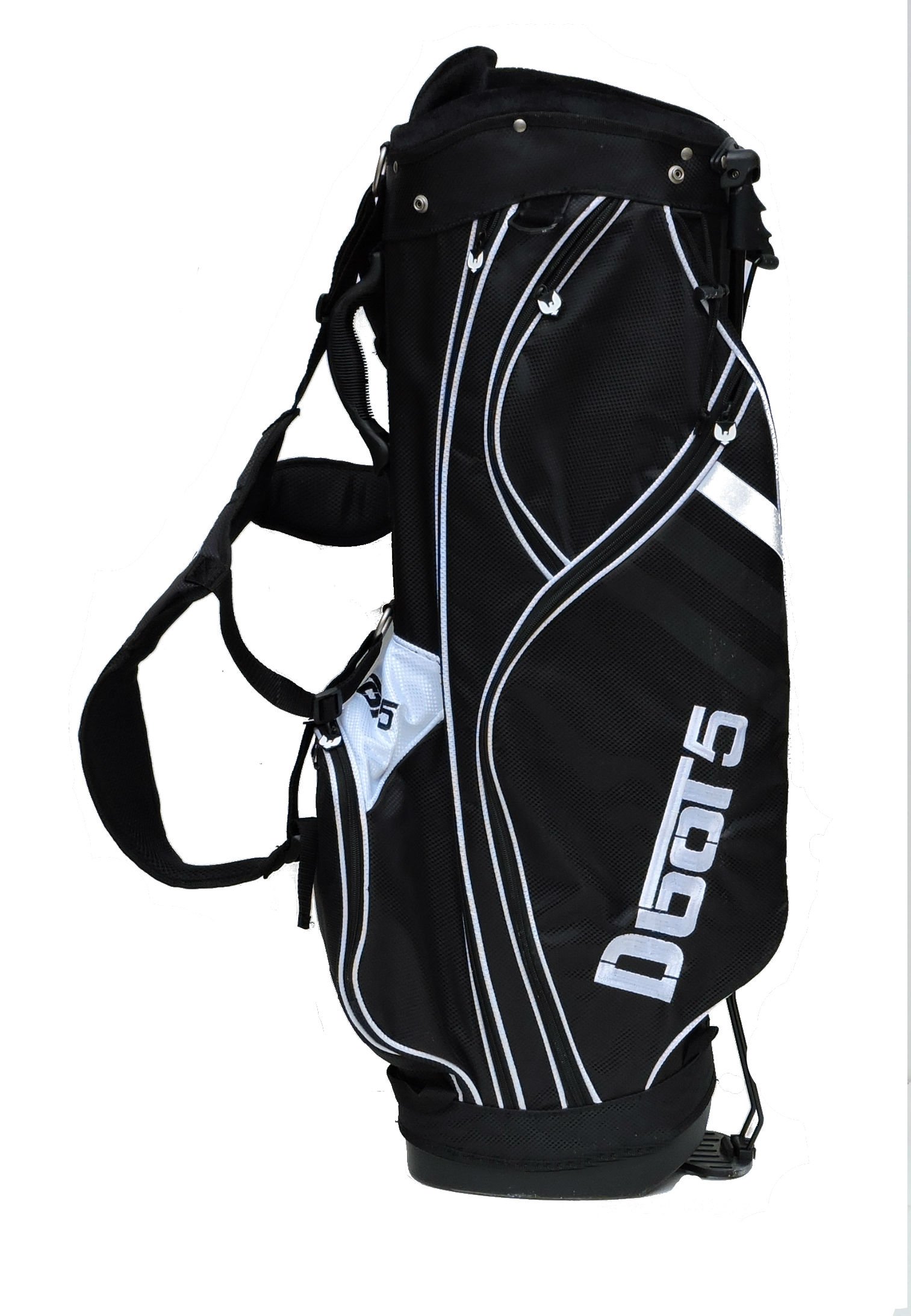 Sephlin - Sephlin Jet Black and White Golf Stand Bag (Black_White)