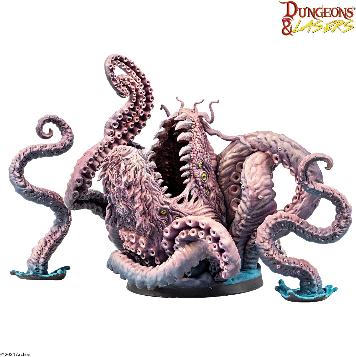 Dungeons & Lasers Giant Kraken Miniature Figure - Large 5.1" (130mm) Tall Model with Scenic Base for use with DND and 5E Compatible RPG Games - Unpainted and Unassembled image 2