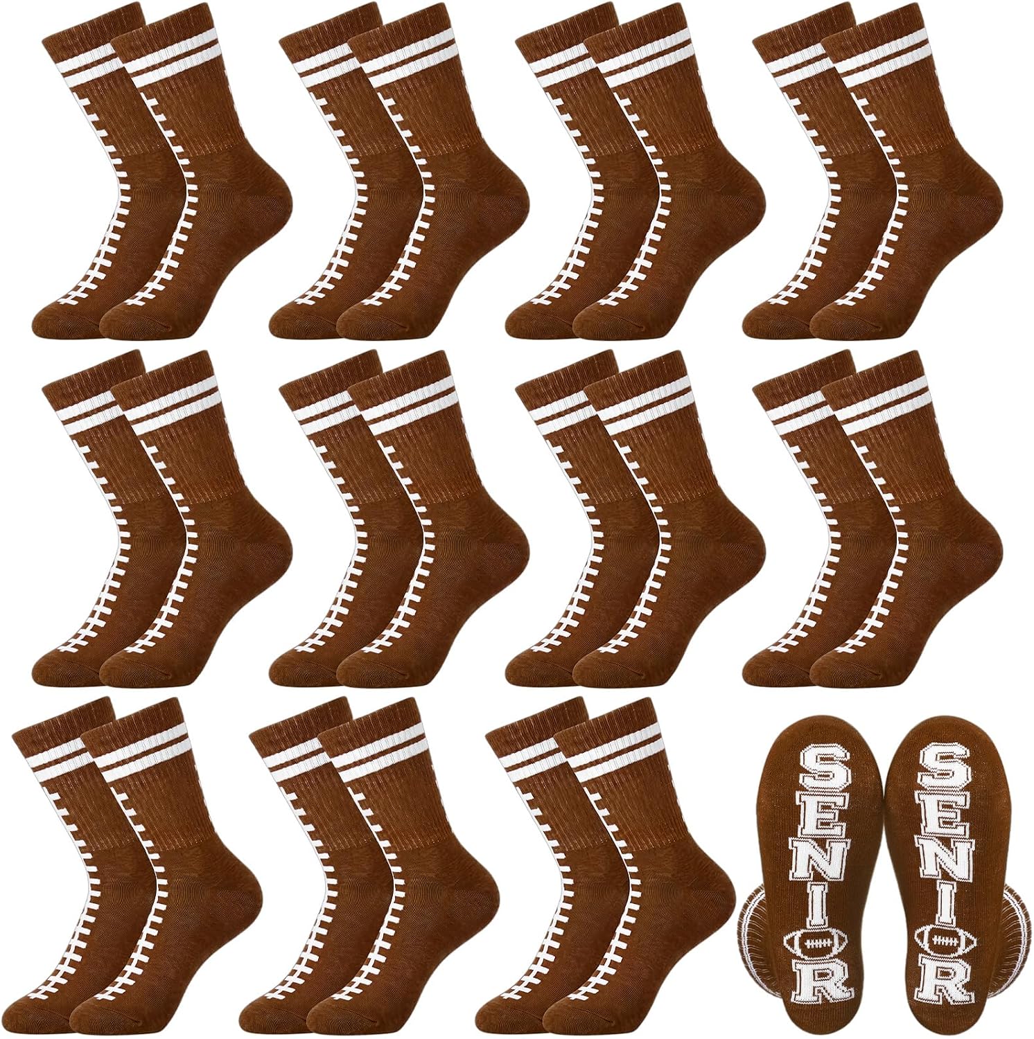 12 Pairs Stockings Cotton Sock Senior Night Gift for Men Women Birthday Party Favor Sports Events Supply