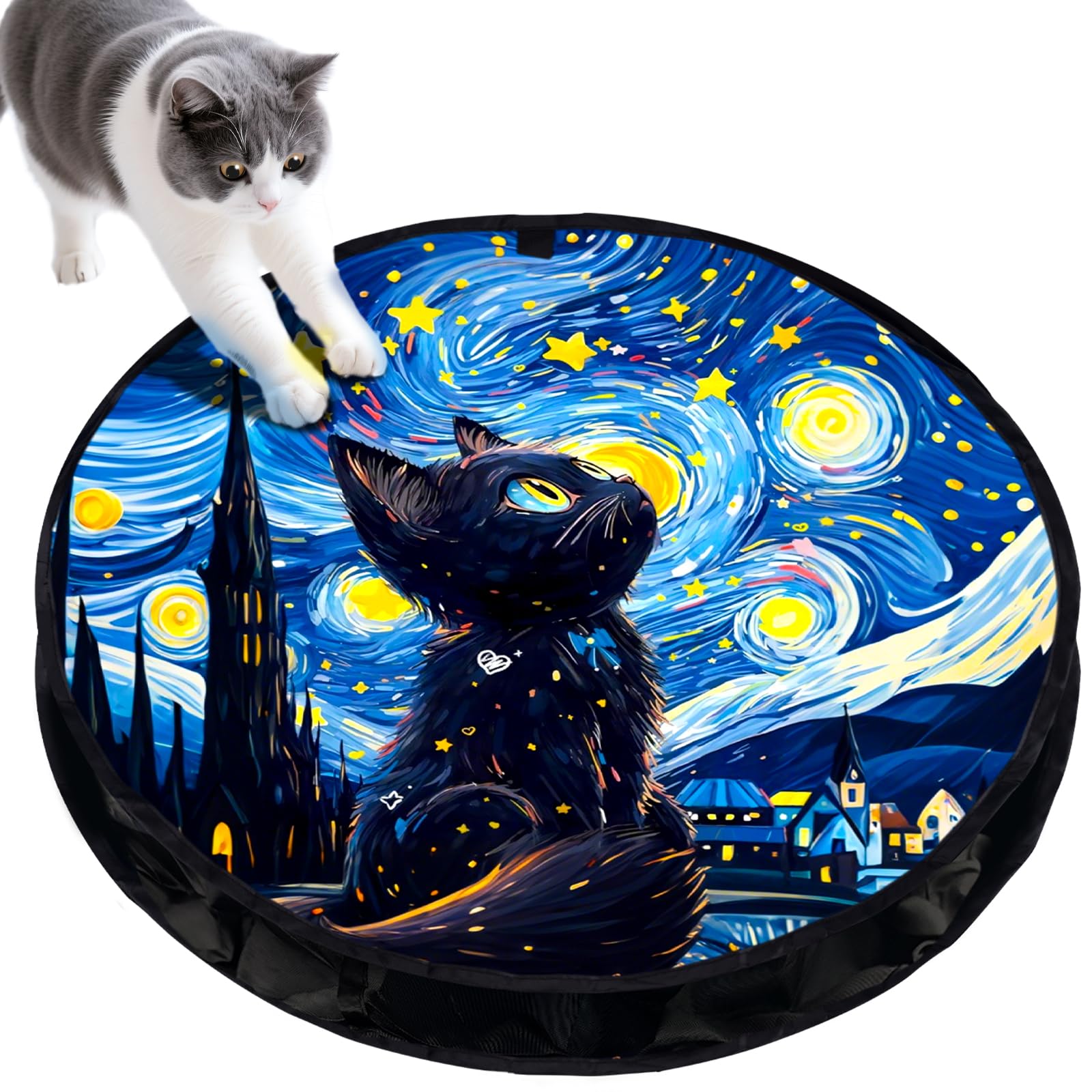 ORSDA Cat Toys Pouch, Cat Toys for Indoor Cats Hide and Seek Mat Suitable for Kitten Balls