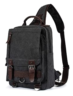 Canvas Messenger Bag Crossbody Shoulder Backpack Sling Bag Rucksack Daypack Casual Travel