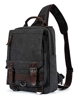 Canvas Messenger Bag Crossbody Shoulder Backpack Sling Bag Rucksack Daypack Casual Travel