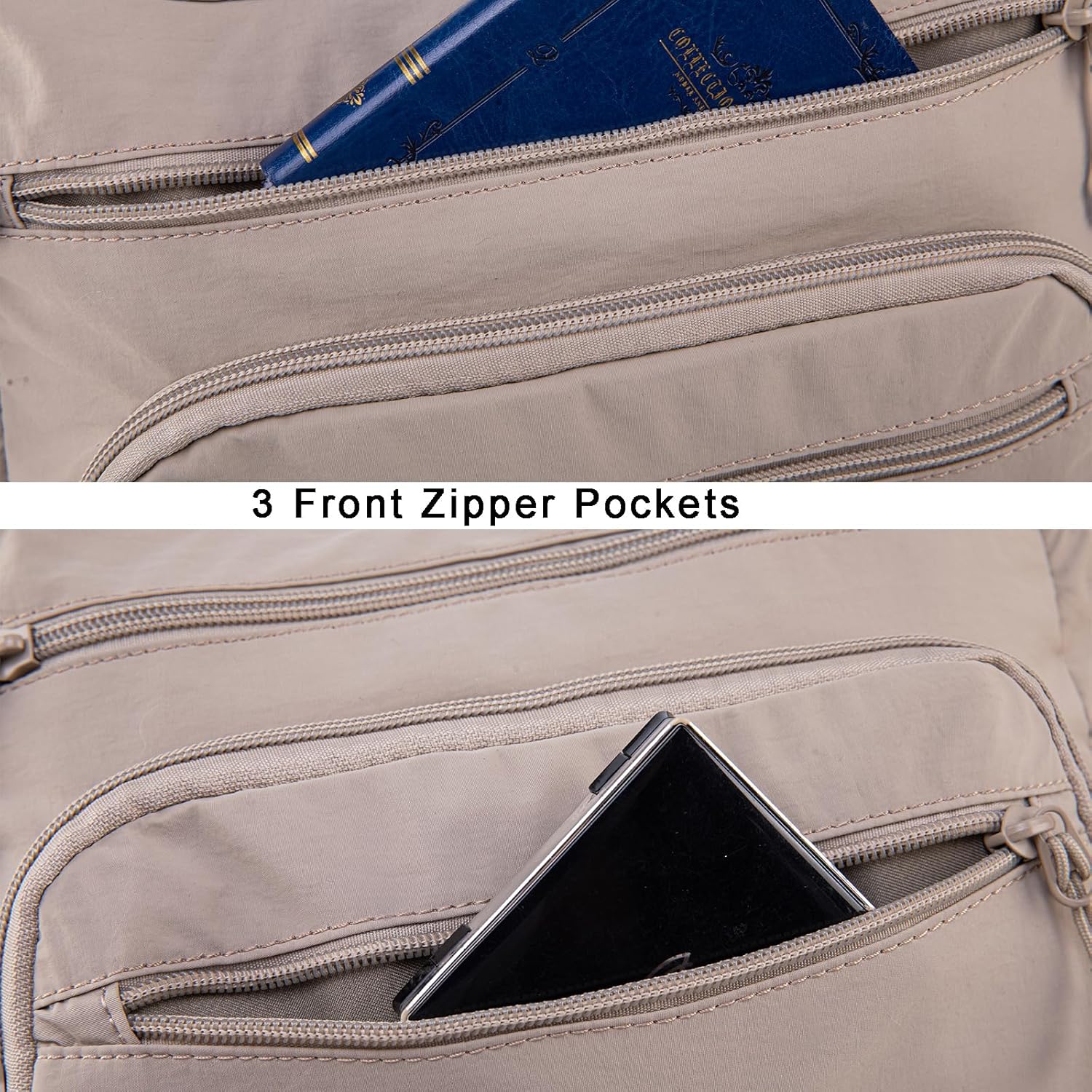 Trendy Nylon Crossbody Bags for Women,Multi-Pocket Shoulder Handbag Lightweight Sling Hobo Bag Roomy Travel Crossbody Purses - Image 7