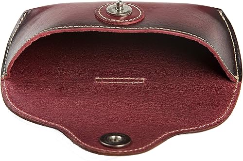 Miniatura 5 de Caso unisex semi duro de cuero genuino para gafas con cinturón para gafas graduadas y gafas de sol de tamaño estándar