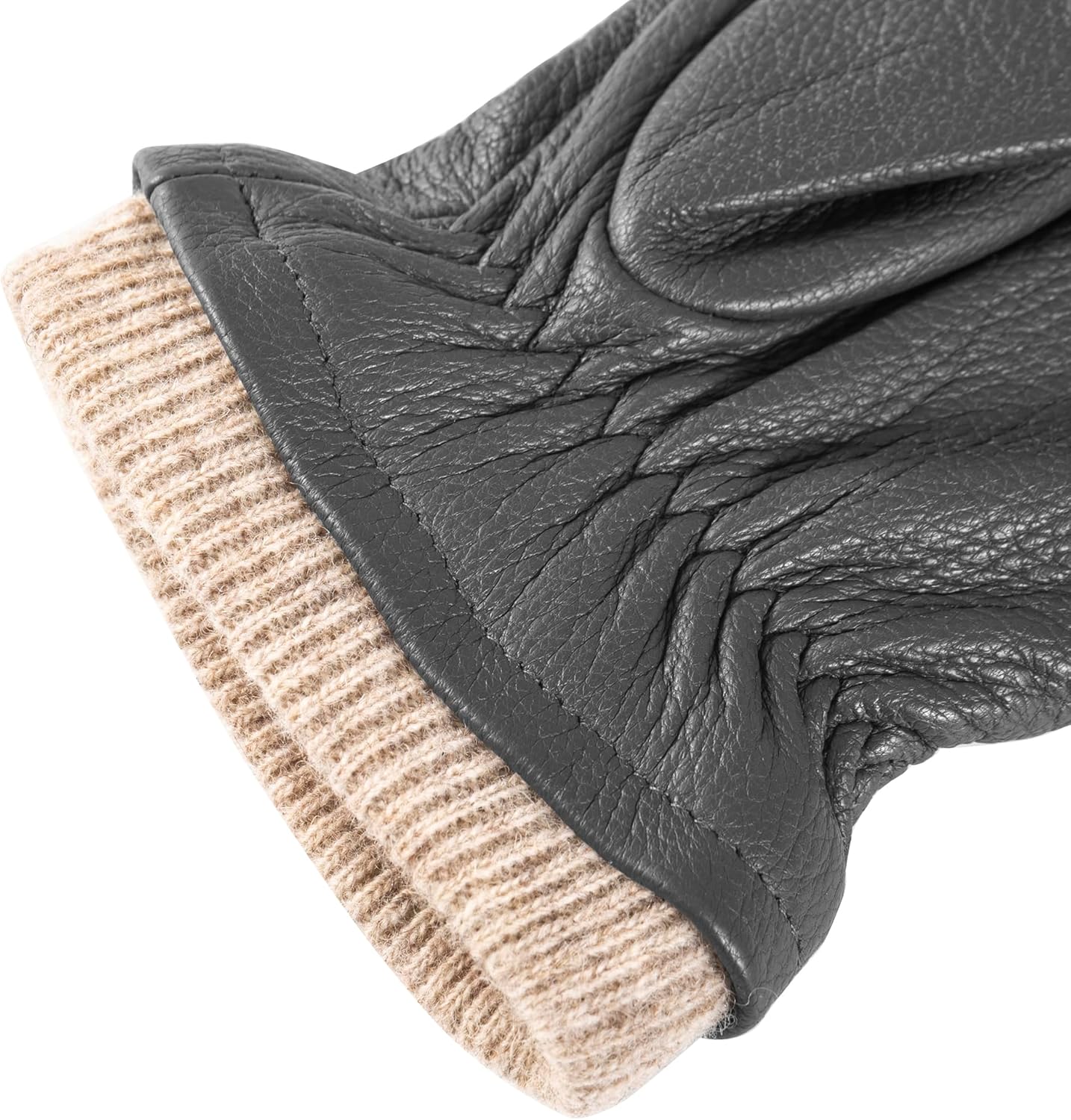 Winter Fashion Genuine Leather Gloves for Men, Cashmere Warm Lined Finger Touchscreen Texting Driving Gloves - Image 4