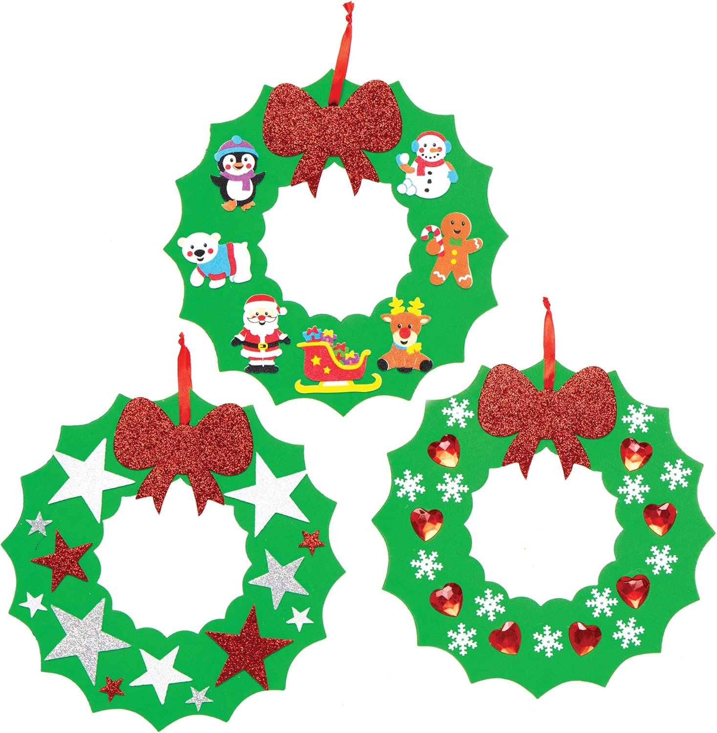 Baker Ross AX501 Foam Rubber Wreaths Craft Set for Children, 10 Pieces - Image 5