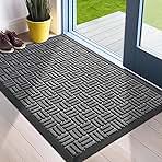Mibao Front Door Mat, Heavy Duty Durable Welcome Mat for Outdoor Indoor, Dirt Trapper Waterproof Super Absorbent Door Mat for Entryway Outside Patio Porch, 29.5