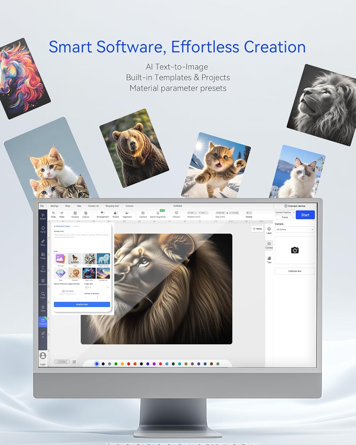 ATOMSTACK Swift 7W Laser Engraver, Swift 7W Laser Cutter, 0.06mm High Accuracy Laser Engraving Machine for Wood and Metal, Dark Acrylic, Glass, Leather