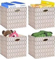 Vista 9 de Posprica Contenedores de almacenamiento, cubos de almacenamiento, 13 × 13 cajones de tela, cestas organizadoras, contenedores