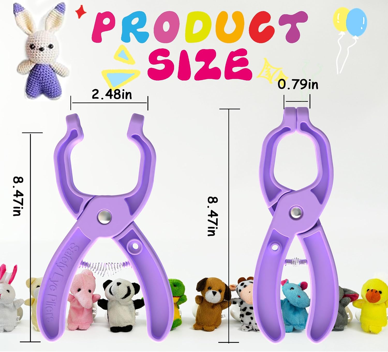 GEOCCI Safety Eye Tool Auxiliary Tool for Attaching Safety Eyes for Crocheting Safety Eyes Crochet Tools for Amigurumi Crochet & Stuffed Animal Eyes Making Supplies Tool（Purple） - Image 2