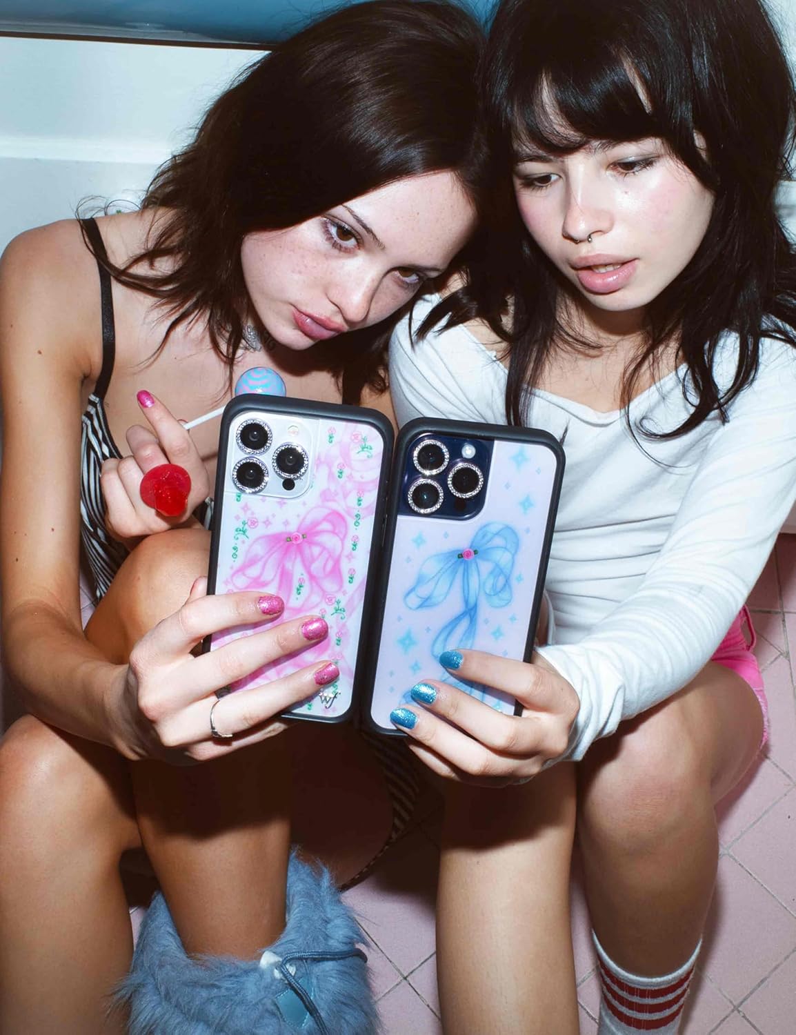 Wildflower Cases - Compatible with iPhone 15 Plus | Protective Bumper, 6.5ft Drop Test Certified, Women Owned Small Business | Pink Bow, Floral, Rose, Trendy | Ribbons & Rosettes