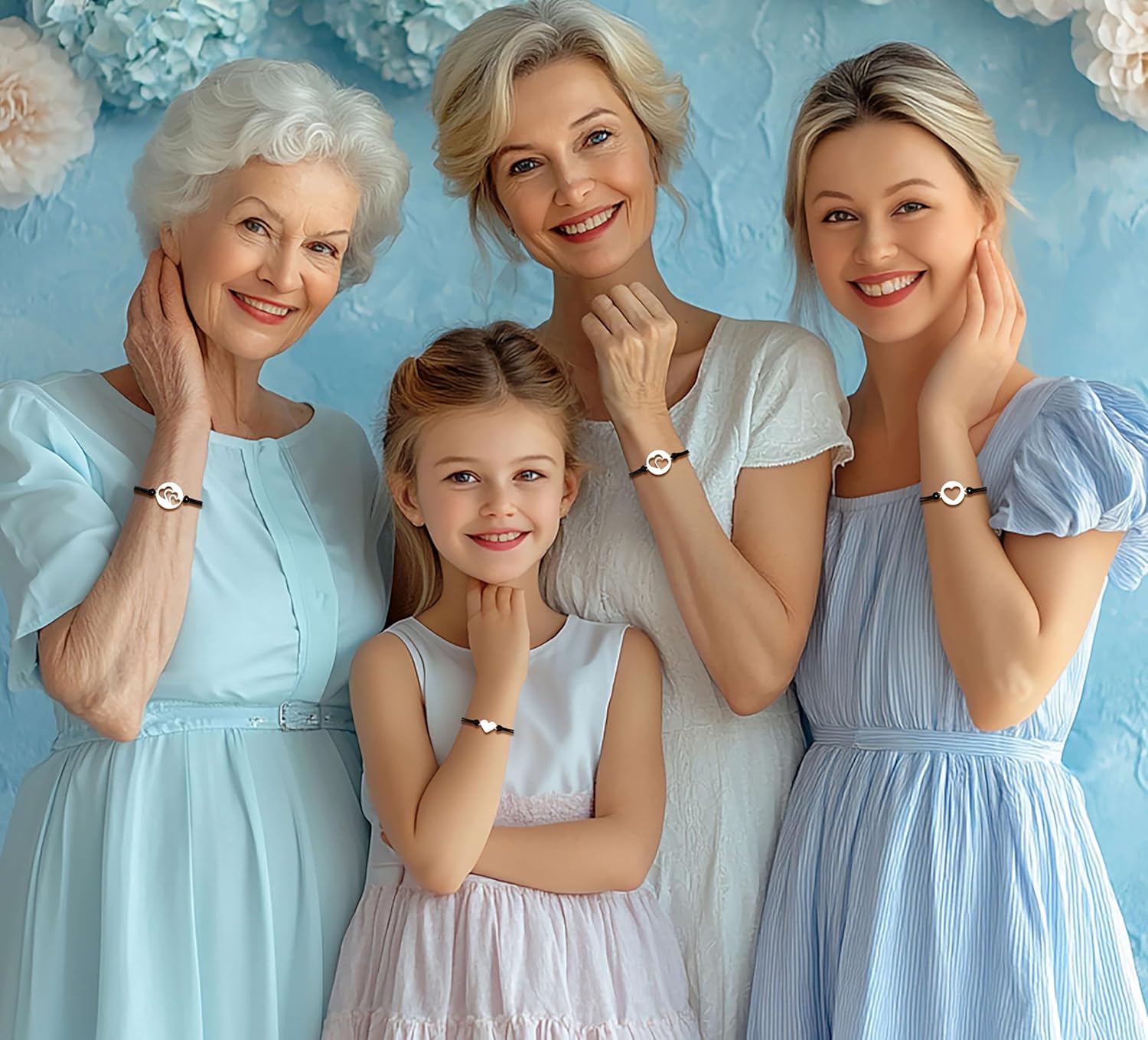 Great Grandma Mom Granddaughter Bracelets Gifts Mother Daughter Grandmother Bracelets Set for 3 4 Generations Matching Bracelet Nana Mothers Day Gifts Women Jewelry Birthday Gift 3 4 5 6 Pcs - Image 4