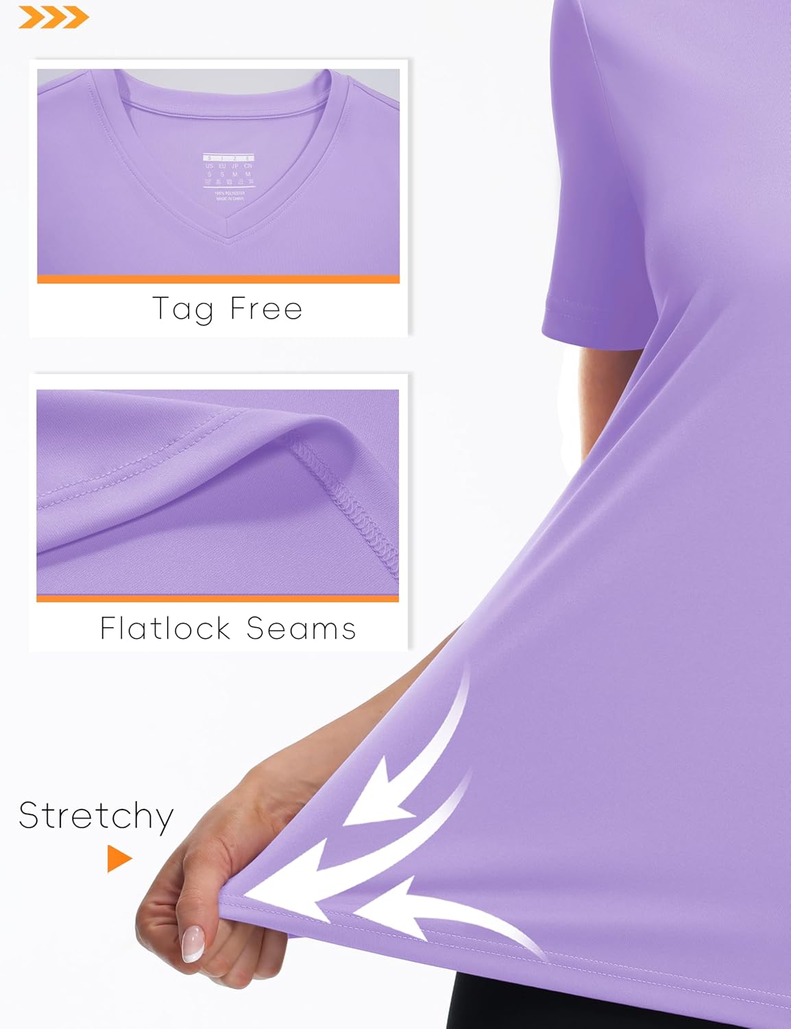 Cavva Women's Short Sleeve Shirts Workout Tops UPF 50+ Sun Protectioin Quick Dry V Neck T Shirts Athletic - Image 5