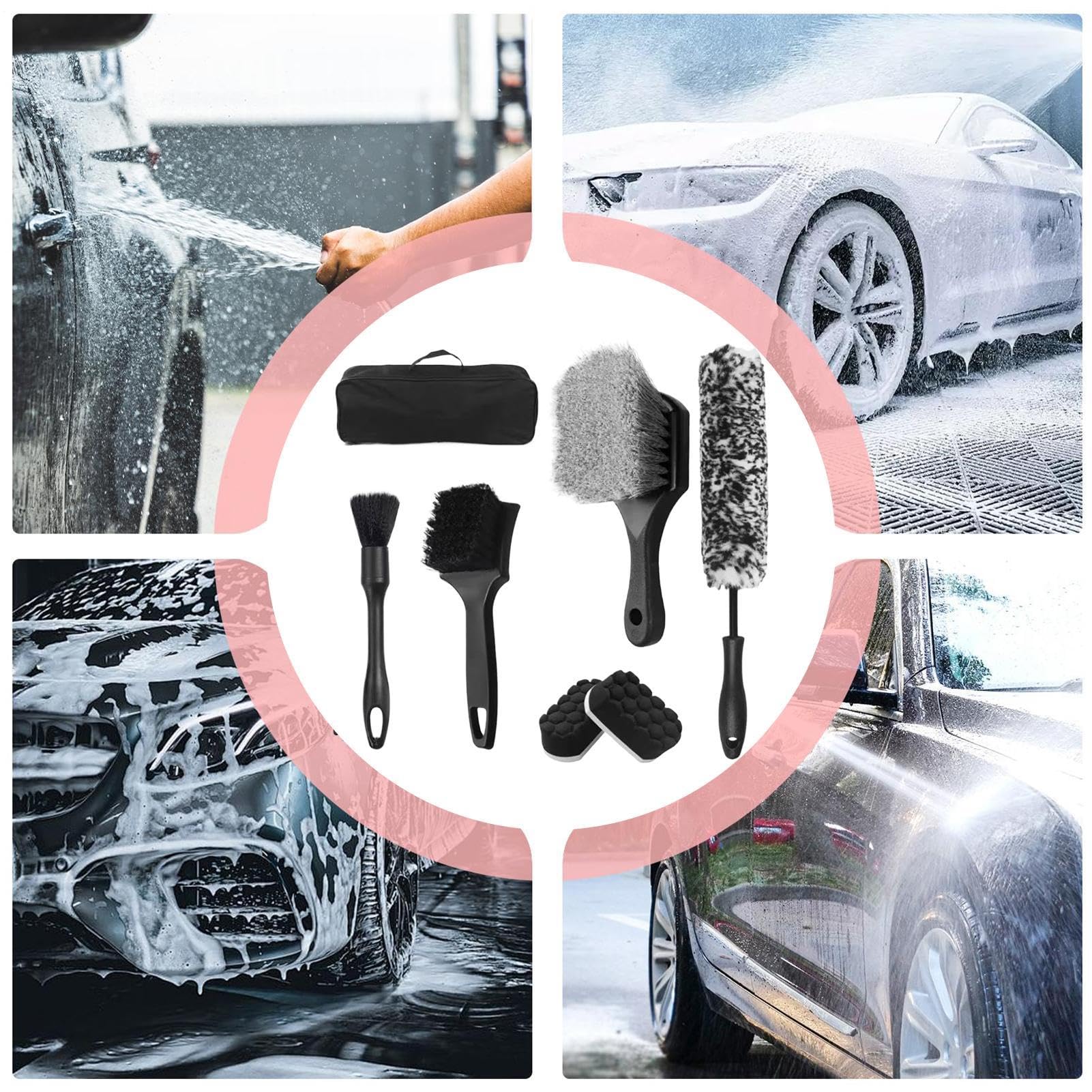 Kit de brosses pour roues Sac de Transport Inclus Antirayures
