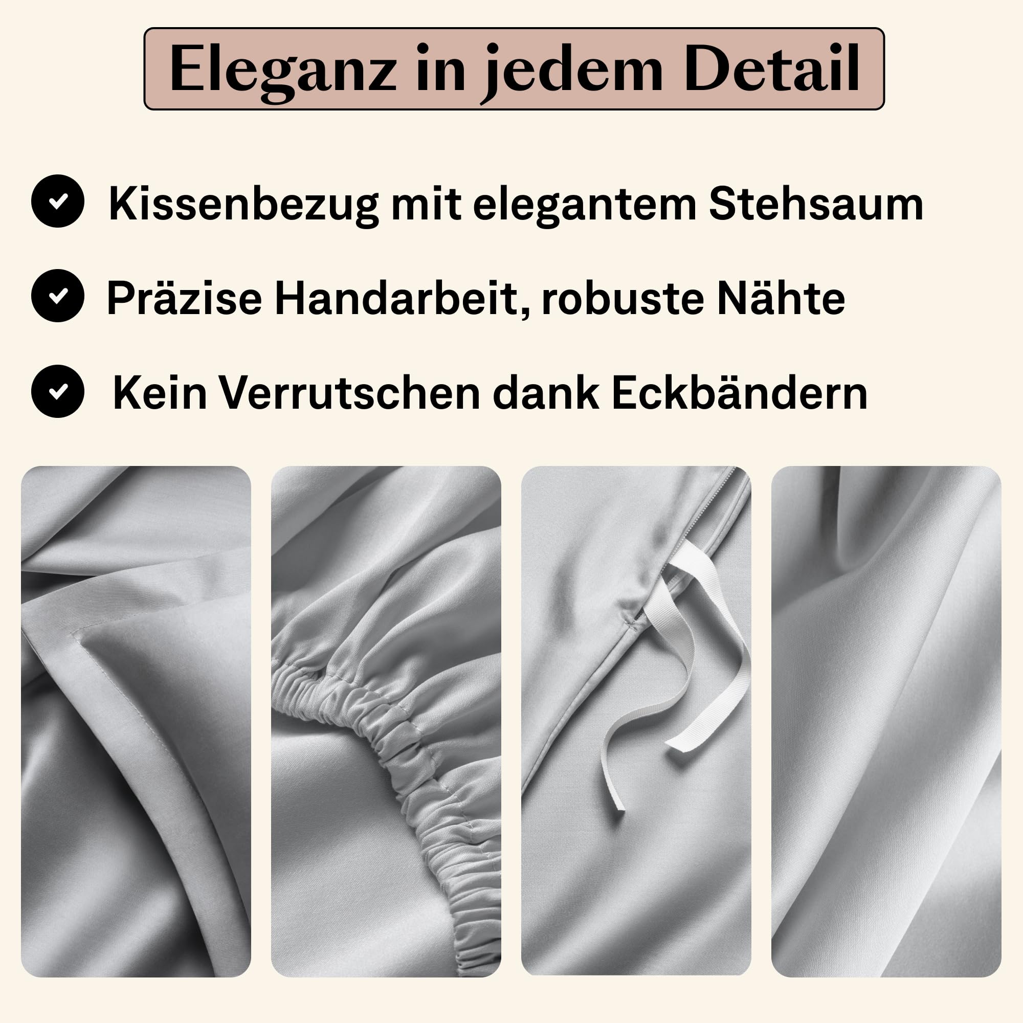 Bettdeckenbezug aus ägyptischer Baumwolle 155x200 cm, hellgrau